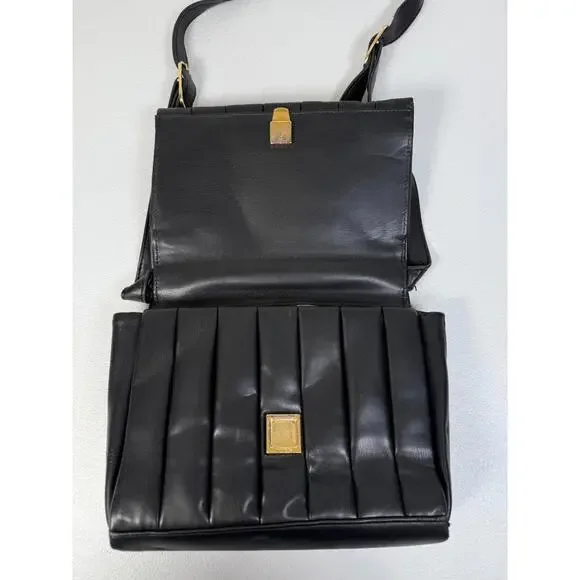 THEMOIRè Black Feronia Crossbody Bag with Hardware Tarnishing and Surface Dents - Picture 4 of 15